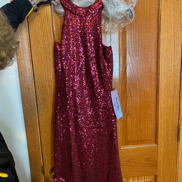 Burgundy sequence homecoming dress - Picture 1 of 3